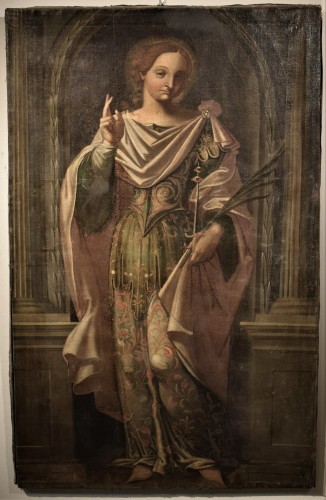 &quot;Saint Lucia&quot; Venetian school of Paolo Caliari  - Paintings & Drawings Style Renaissance